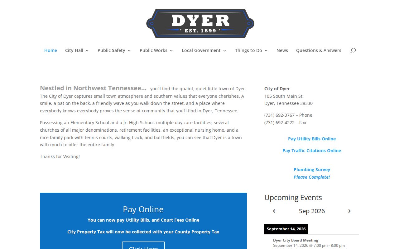 Dyer court docket city government and City Hall routing
