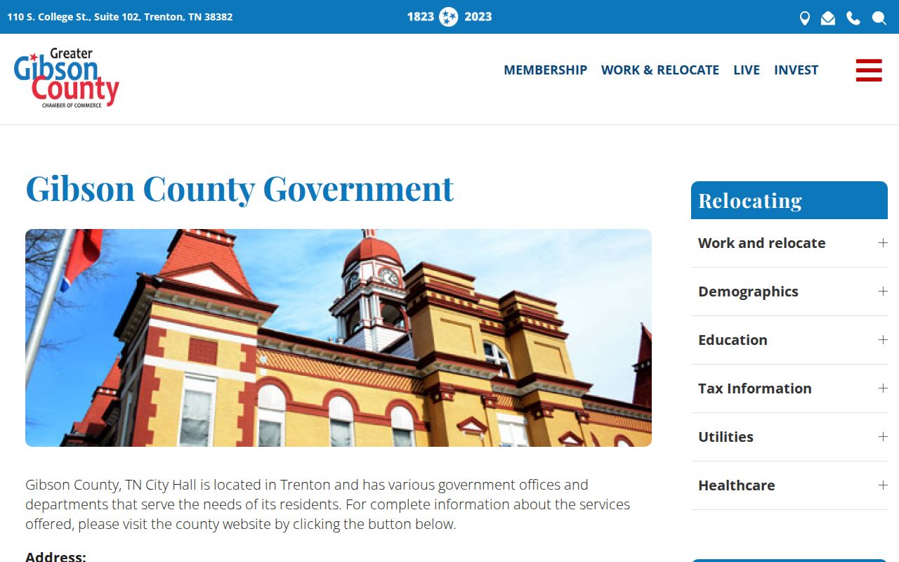 Gibson County government directory with court offices and contacts